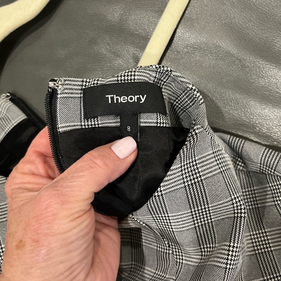 Theory plaid, knee length, belted dress - Picture 3 of 6